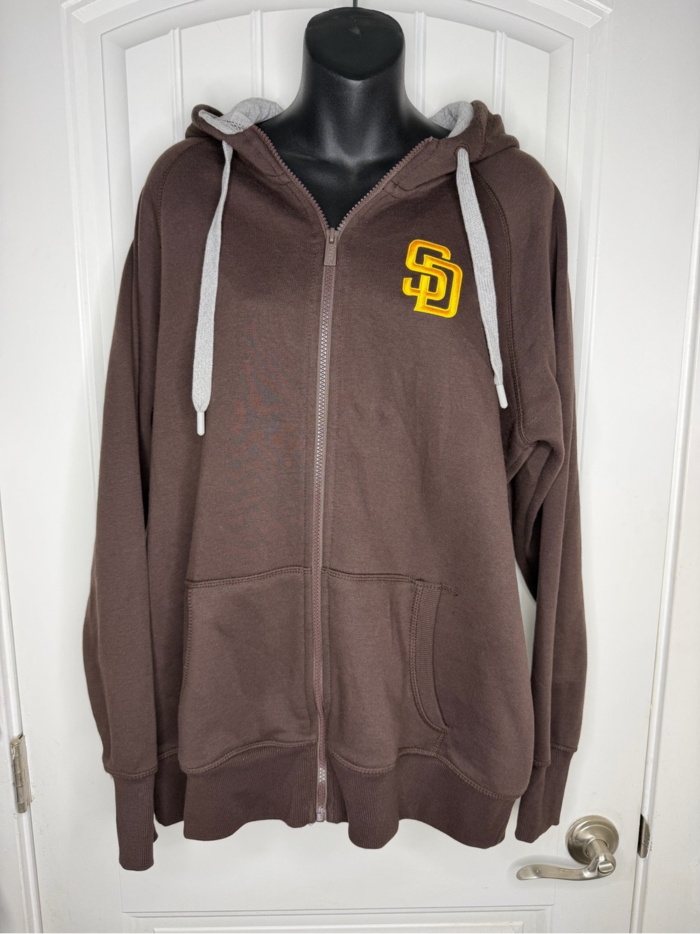 Antigua Brown Full-Zip Hoodie with Gold SD Logo’s Black